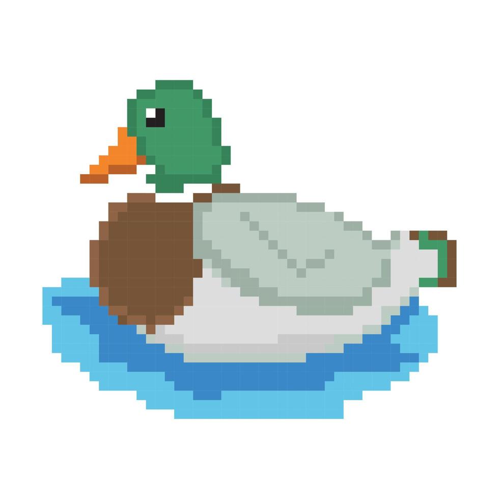 8 bits pixels art canard vecteur, canard pixel art conception vecteur