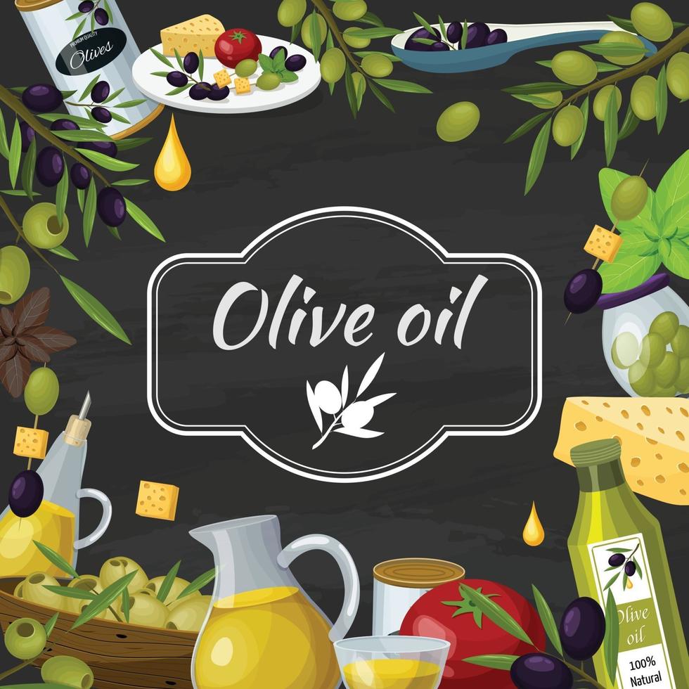 composition de dessin animé d'olive vecteur