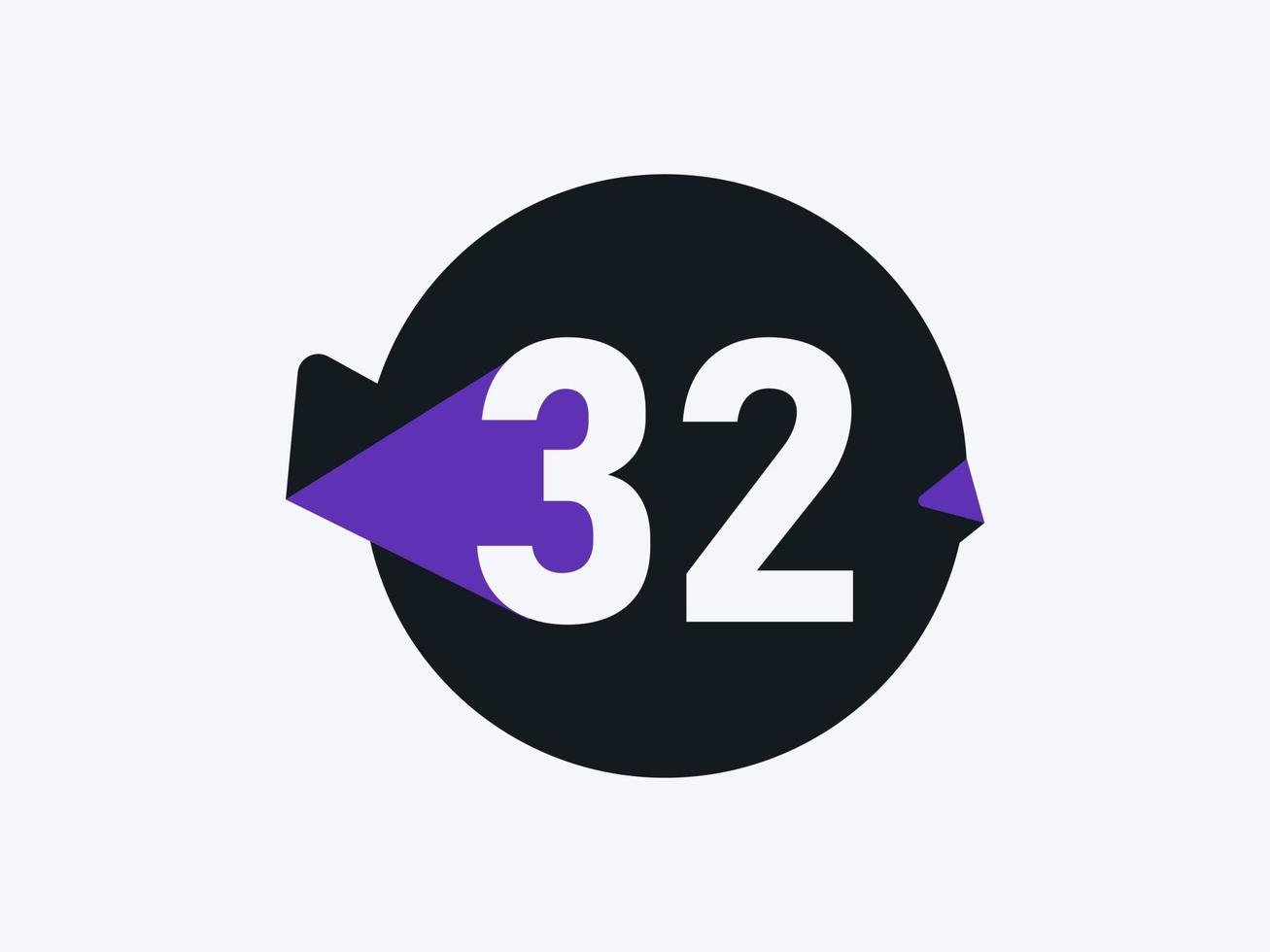 32 nombre logo icône conception vecteur image. nombre logo icône conception vecteur image