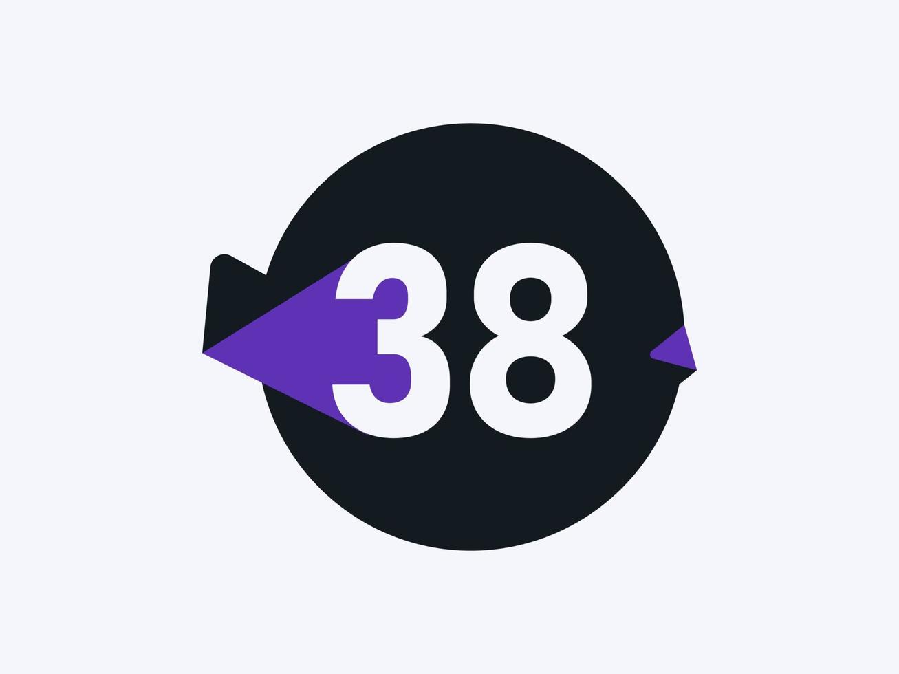 38 nombre logo icône conception vecteur image. nombre logo icône conception vecteur image
