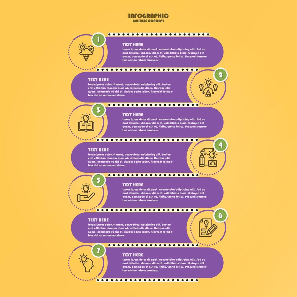 infographie avec 7 étapes, processus ou options. vecteur