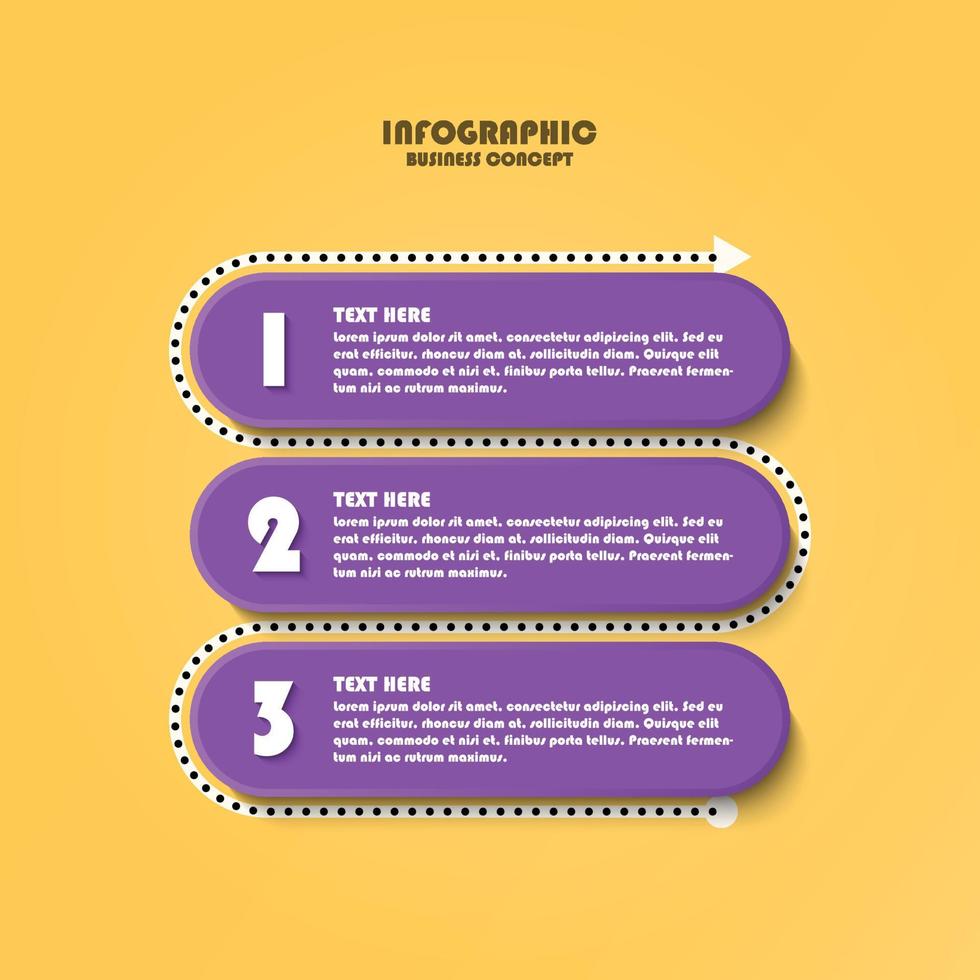 infographie avec 3 étapes, processus ou options. vecteur