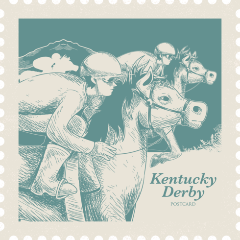 Kentucky Derby Cartes Postales vecteur