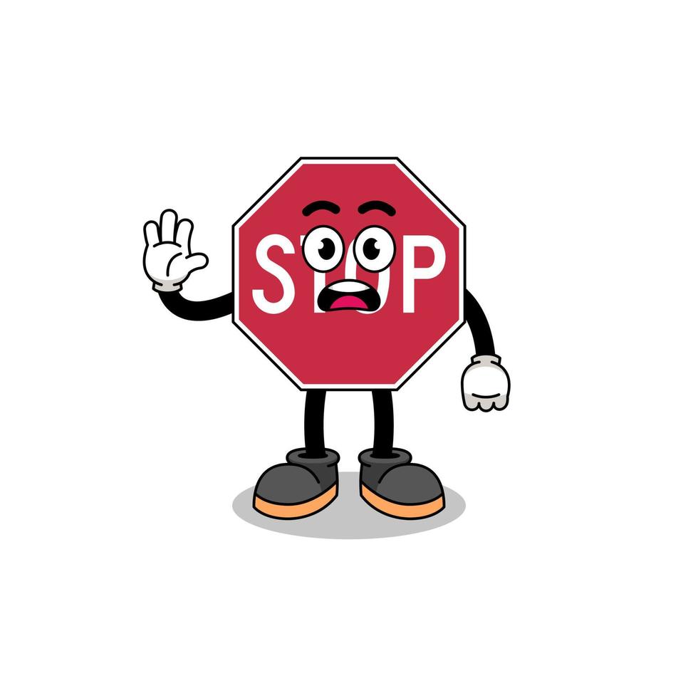 Arrêtez route signe dessin animé illustration Faire Arrêtez main vecteur