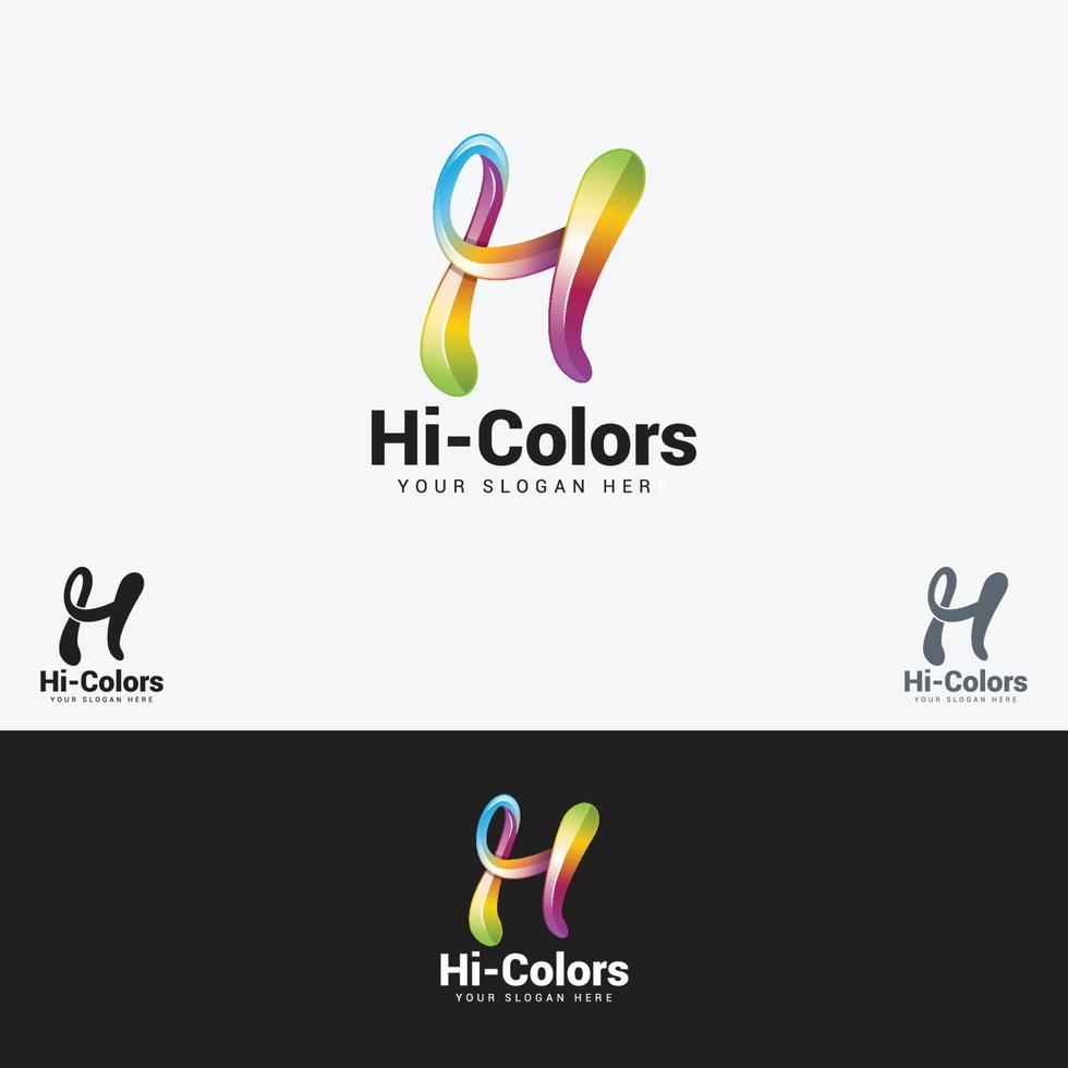 modèle de conception de logo salut couleurs vecteur