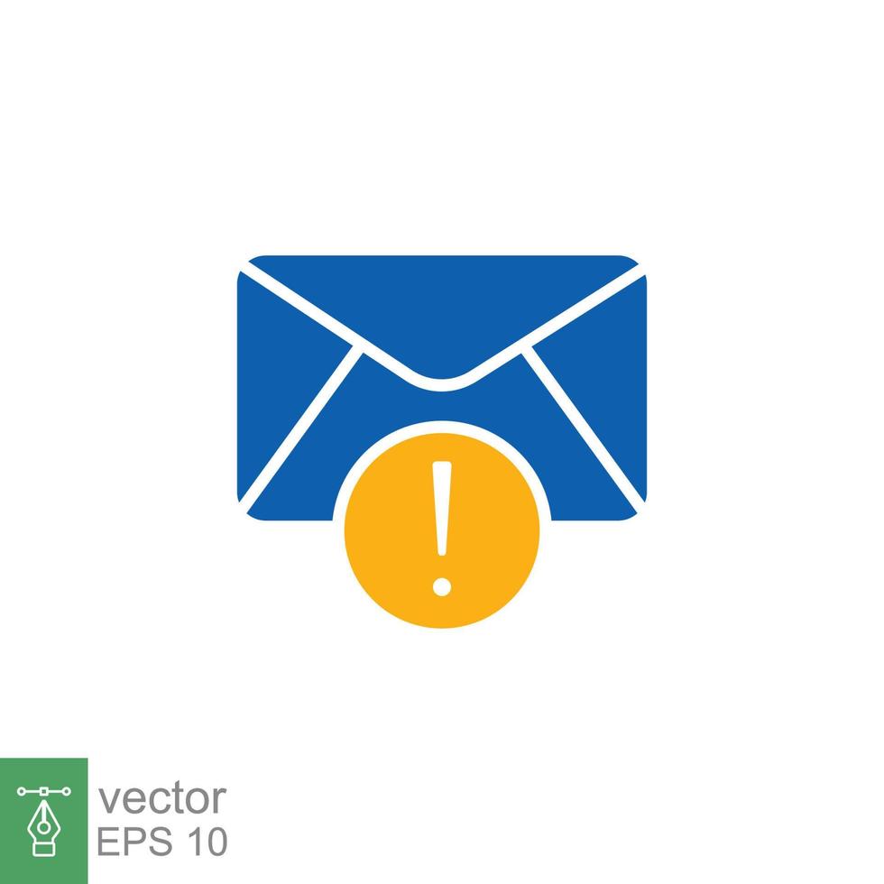 avertissement alerte message icône. Facile plat style pour la toile modèle et application. e-mail, suspect, lettre, poster, nouvelles, notification, vecteur illustration conception sur blanc Contexte. eps dix.