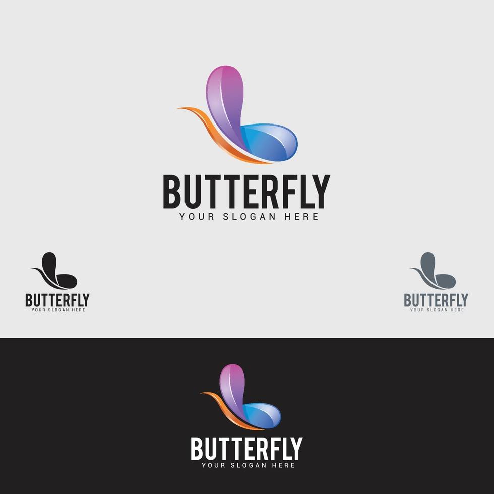 modèle de conception de logo papillon vecteur