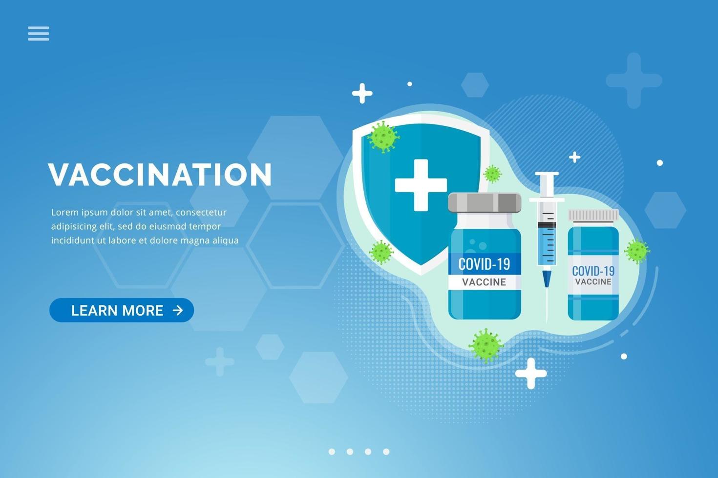 fond de vaccin pour la vaccination page de destination modèle design concept illustration vectorielle vecteur