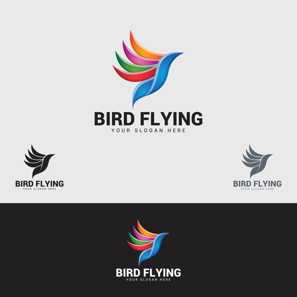 modèle de conception de logo oiseau volant vecteur