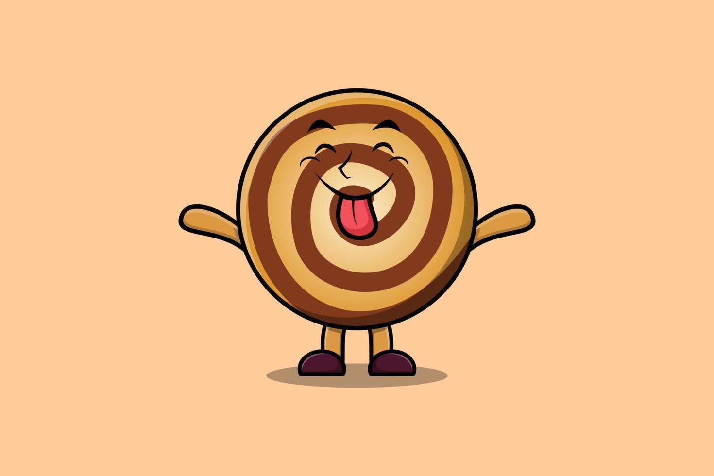 biscuits de dessin animé mignon avec une expression flashy vecteur