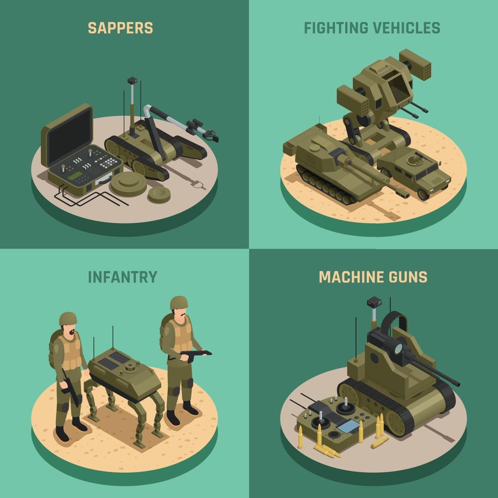 robots de combat isométrique 2x2 vecteur