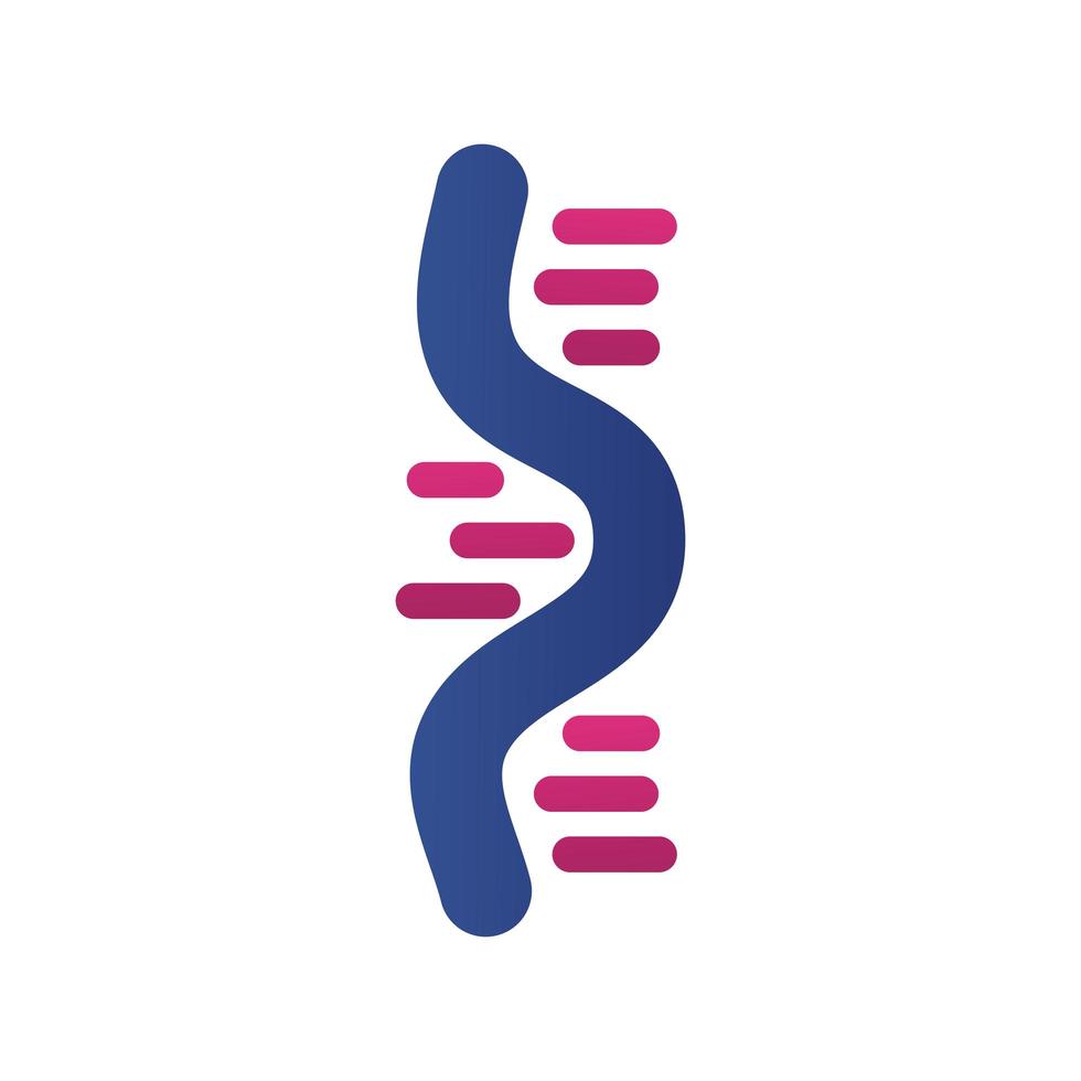 Icône isolée de structure de molécule d'ADN vecteur