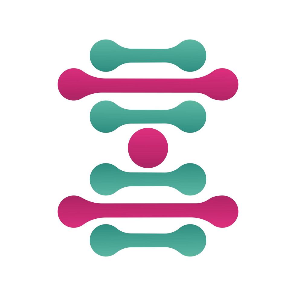 Icône isolée de structure de molécule d'ADN vecteur