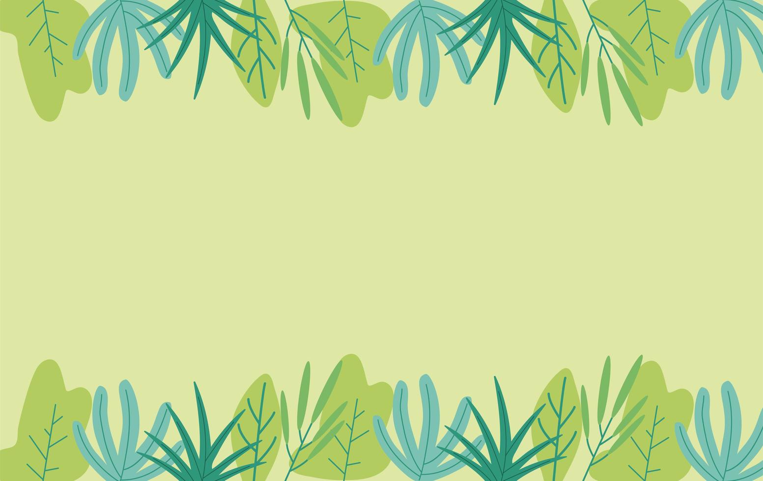 feuilles organiques cadre décoration design illustration vectorielle vecteur