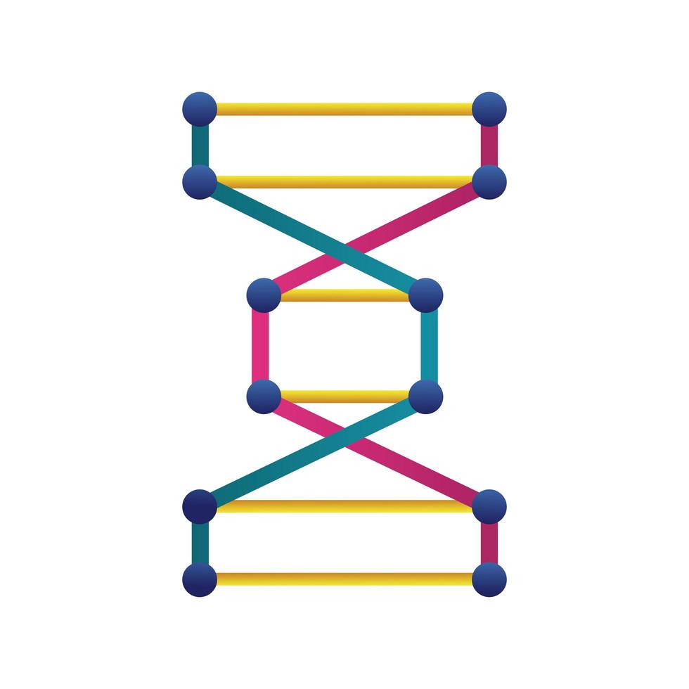 Icône isolée de structure de molécule d'ADN vecteur