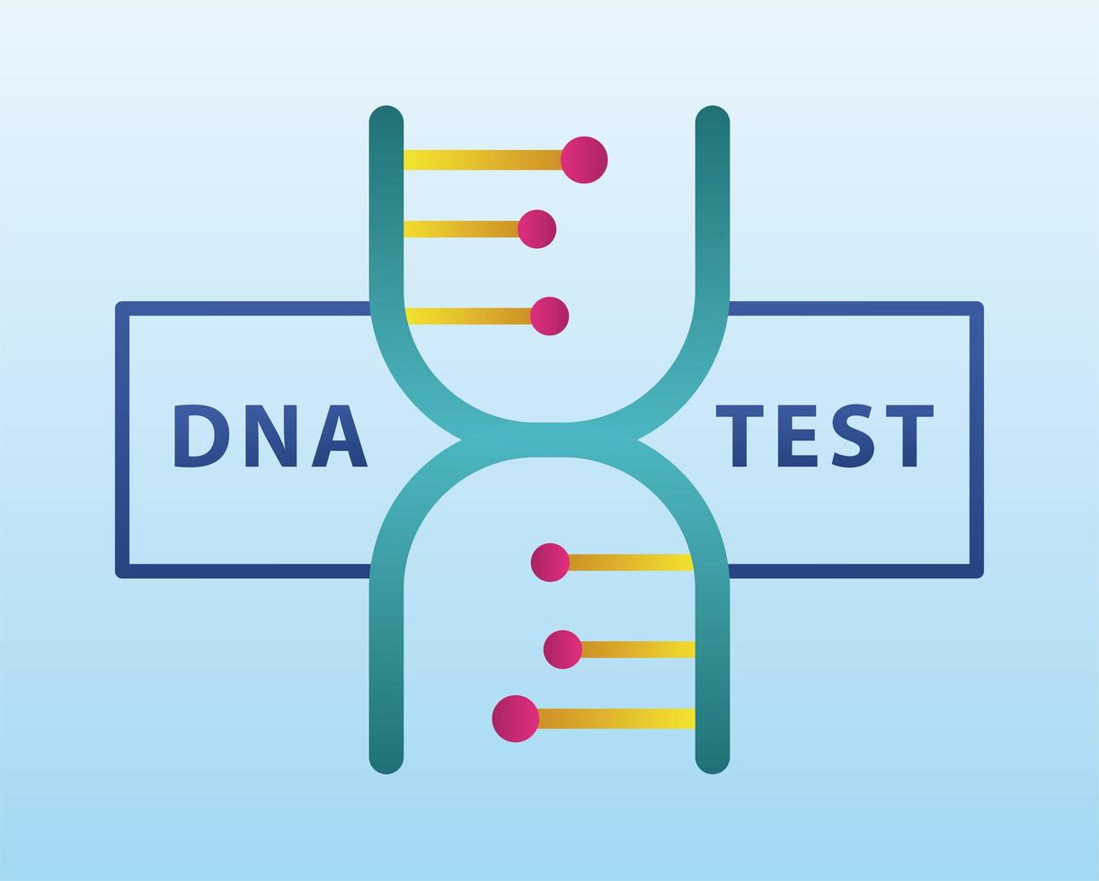 Structure de molécule d'ADN avec lettrage sur fond bleu clair vecteur