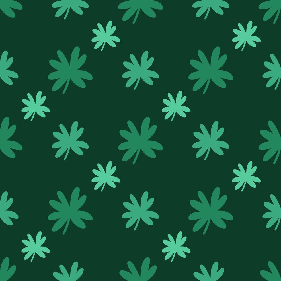 vert feuille trèfle sans couture vecteur modèle. quadrilobe pour bien chance, plaid ornement. brillant de fête usine, symbole de st. patrick's journée. une Facile irlandais toile de fond. Contexte pour fonds d'écran, cartes, la toile