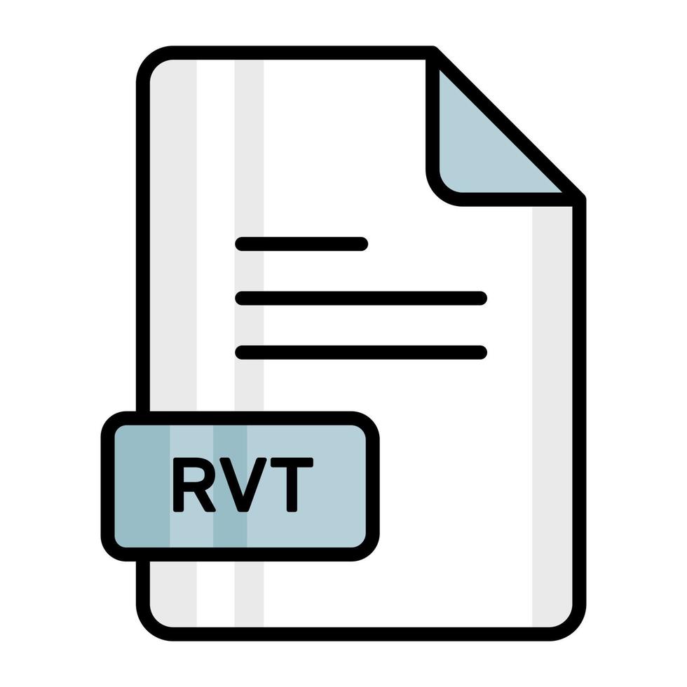 un incroyable vecteur icône de RVT déposer, modifiable conception
