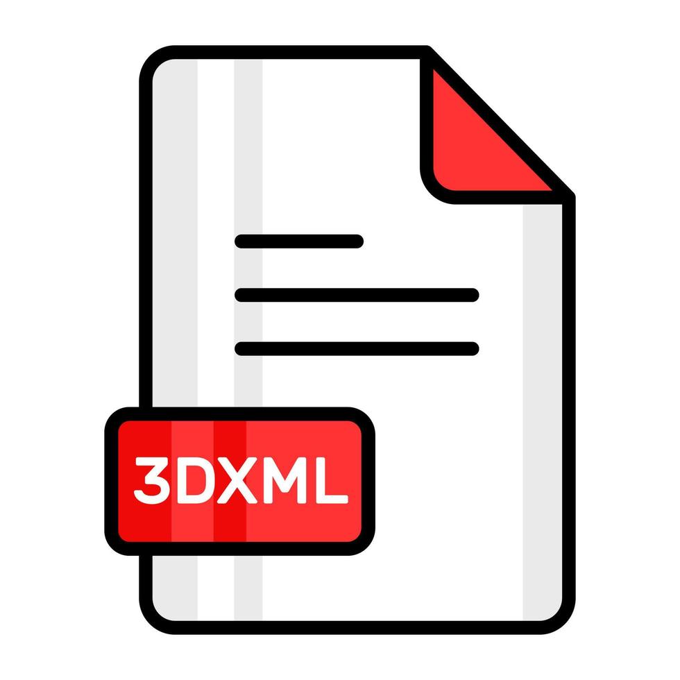 un incroyable vecteur icône de 3dxml déposer, modifiable conception