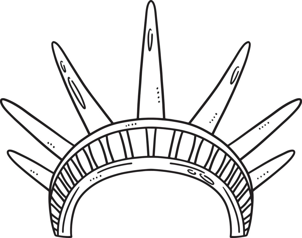 statue de liberté couronne isolé coloration page vecteur