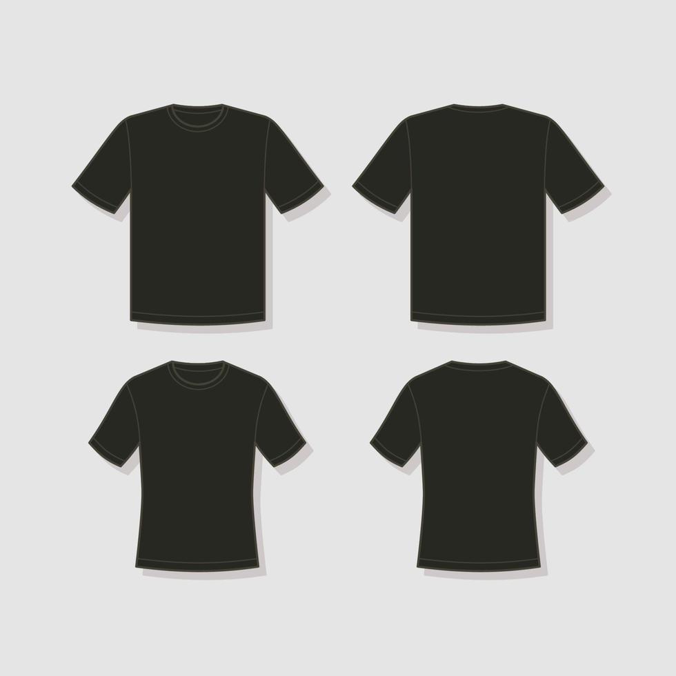 contour plat T-shirt maquette pour Masculin et femelle vecteur