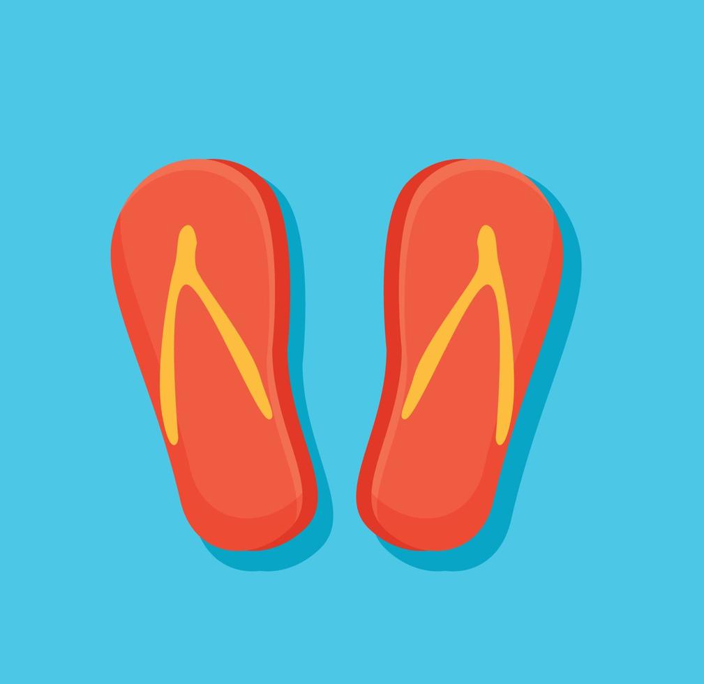 rouge des sandales dessin animé isolé vecteur illustration