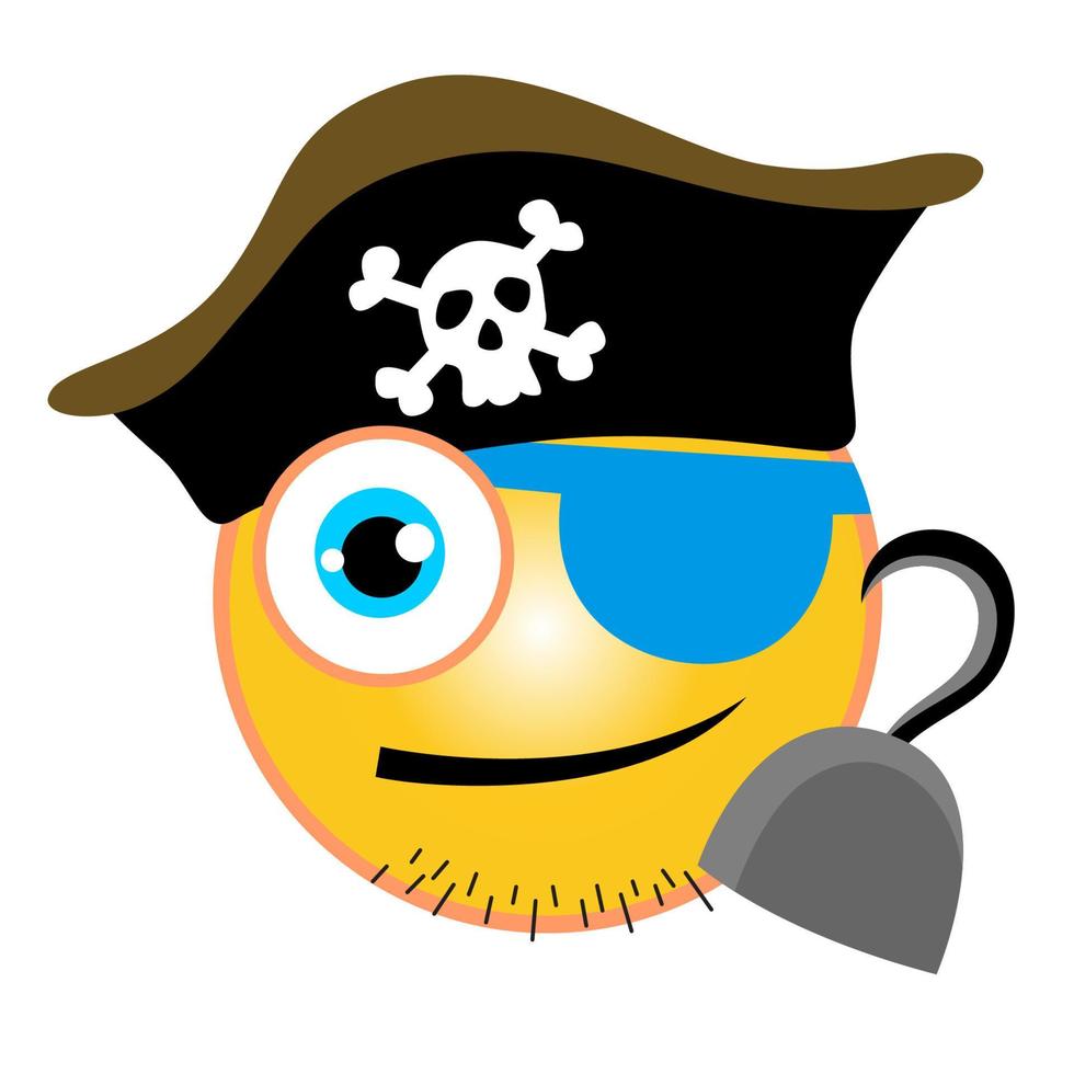 vecteur dessin animé de pirate emoji