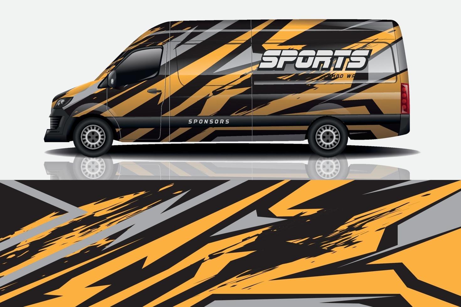 voiture wrap graphique racing abstrait pour wrap et vinyle autocollant vecteur