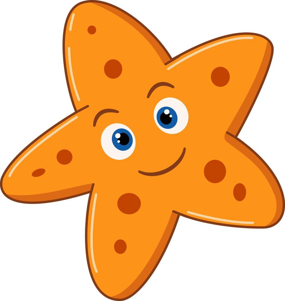 dessin animé Orange étoile de mer sur blanc Contexte vecteur