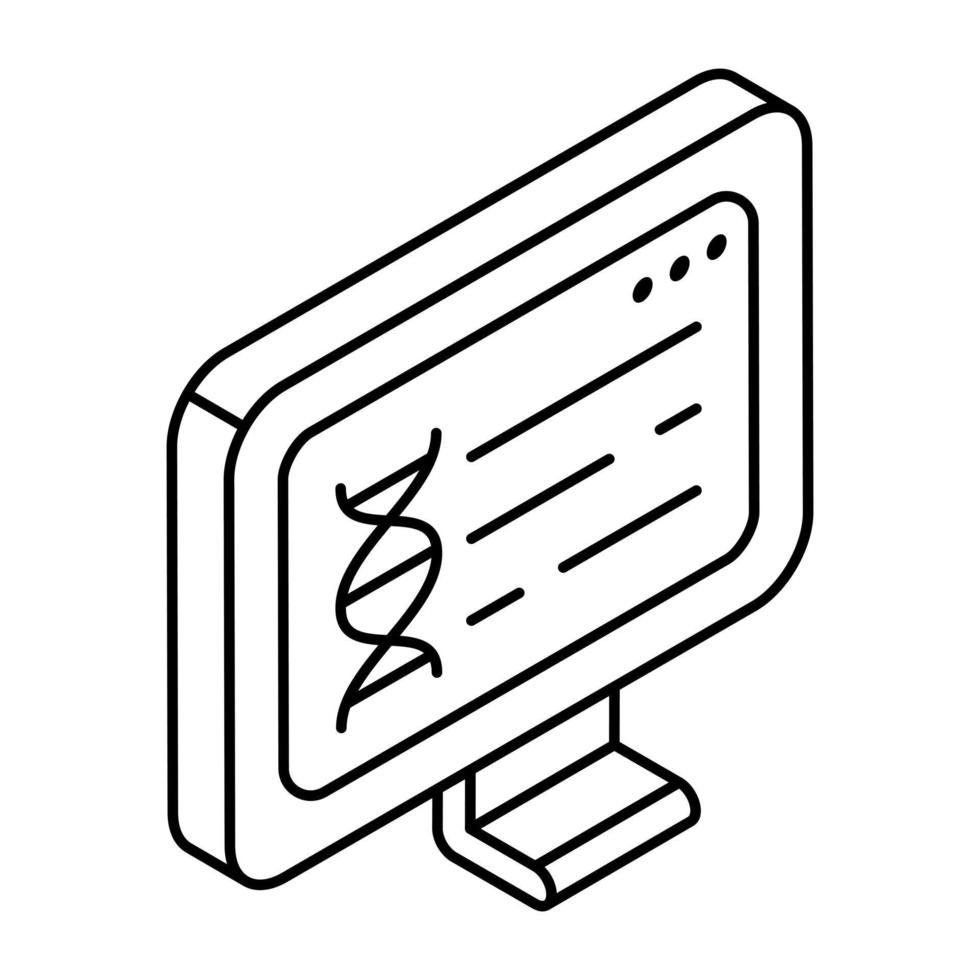 en ligne ADN icône dans linéaire conception vecteur