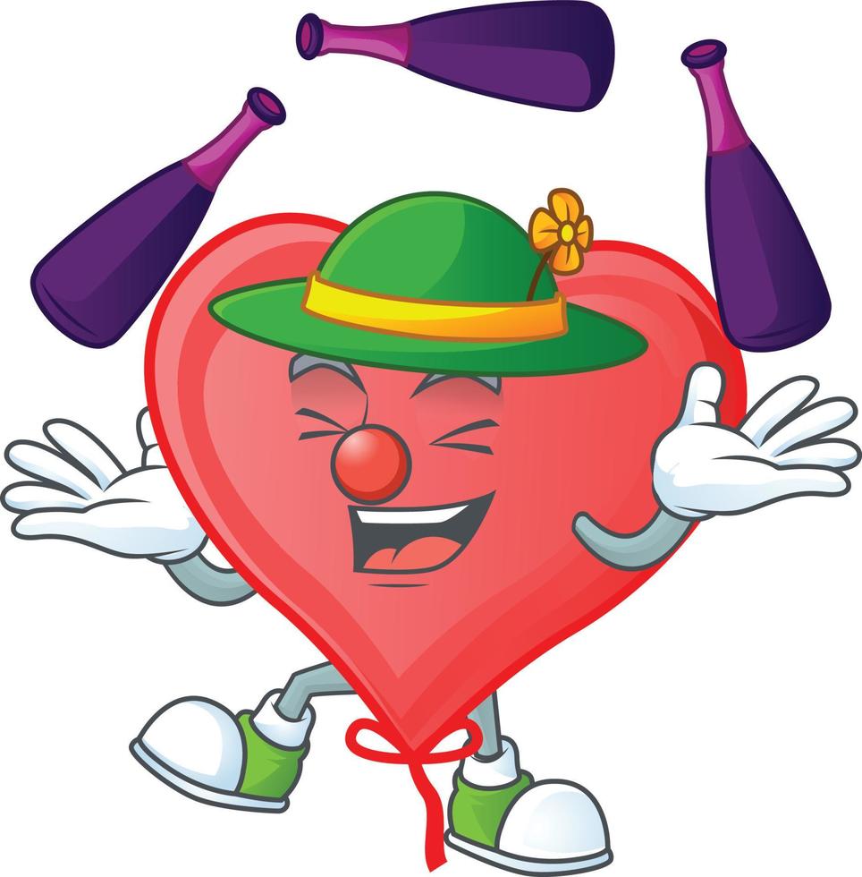 rouge l'amour ballon dessin animé personnage style vecteur
