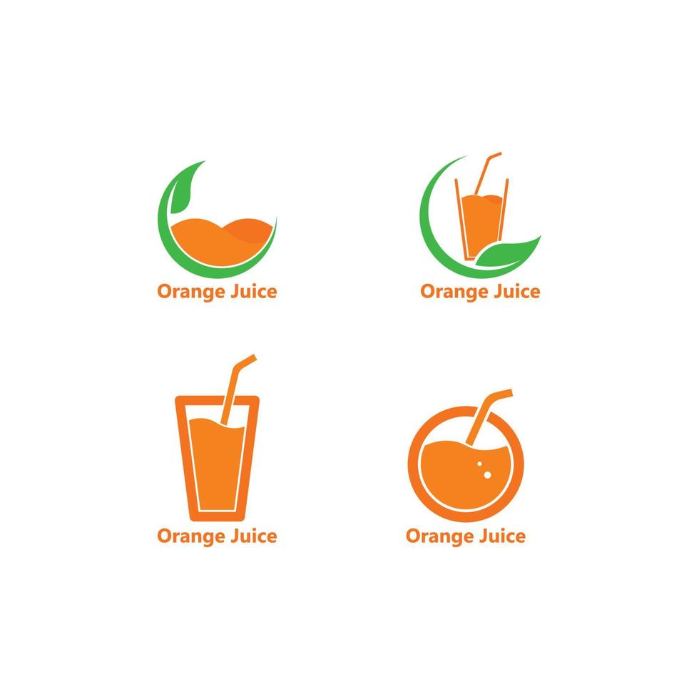 modèle de vecteur d'icône de logo de jus d'orange