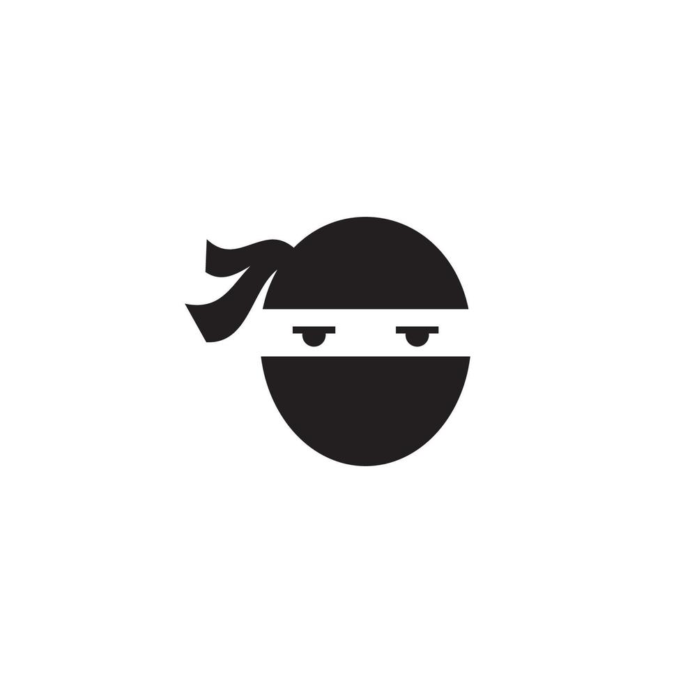 icône de guerrier ninja. illustration de logo simple tête de ninja noir vecteur