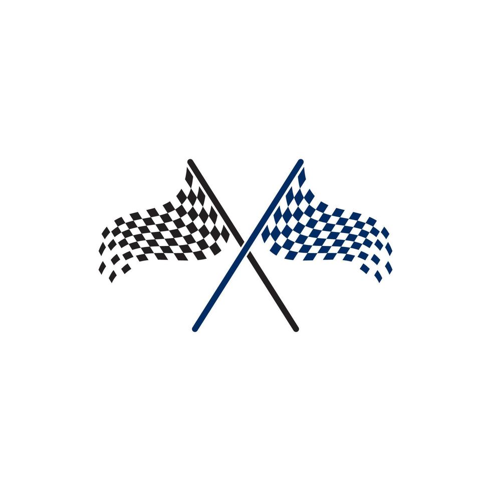 icône de drapeau de course, logo de drapeau de course de conception simple vecteur