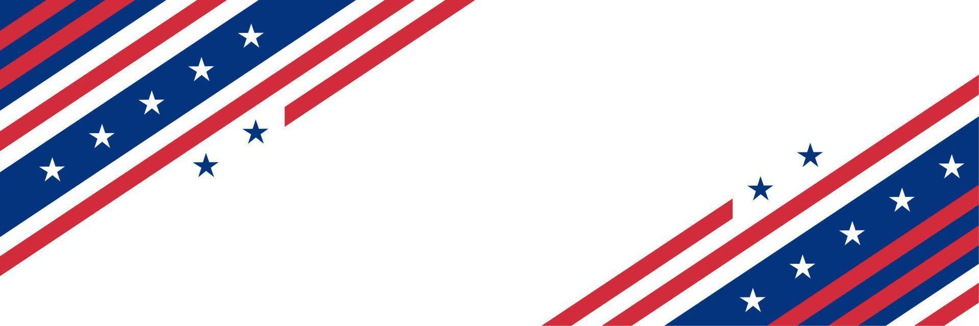 blanc Vide bannière modèle avec américain drapeau élément. Etats-Unis drapeau bannière modèle adapté pour important journées en relation à Amérique vecteur