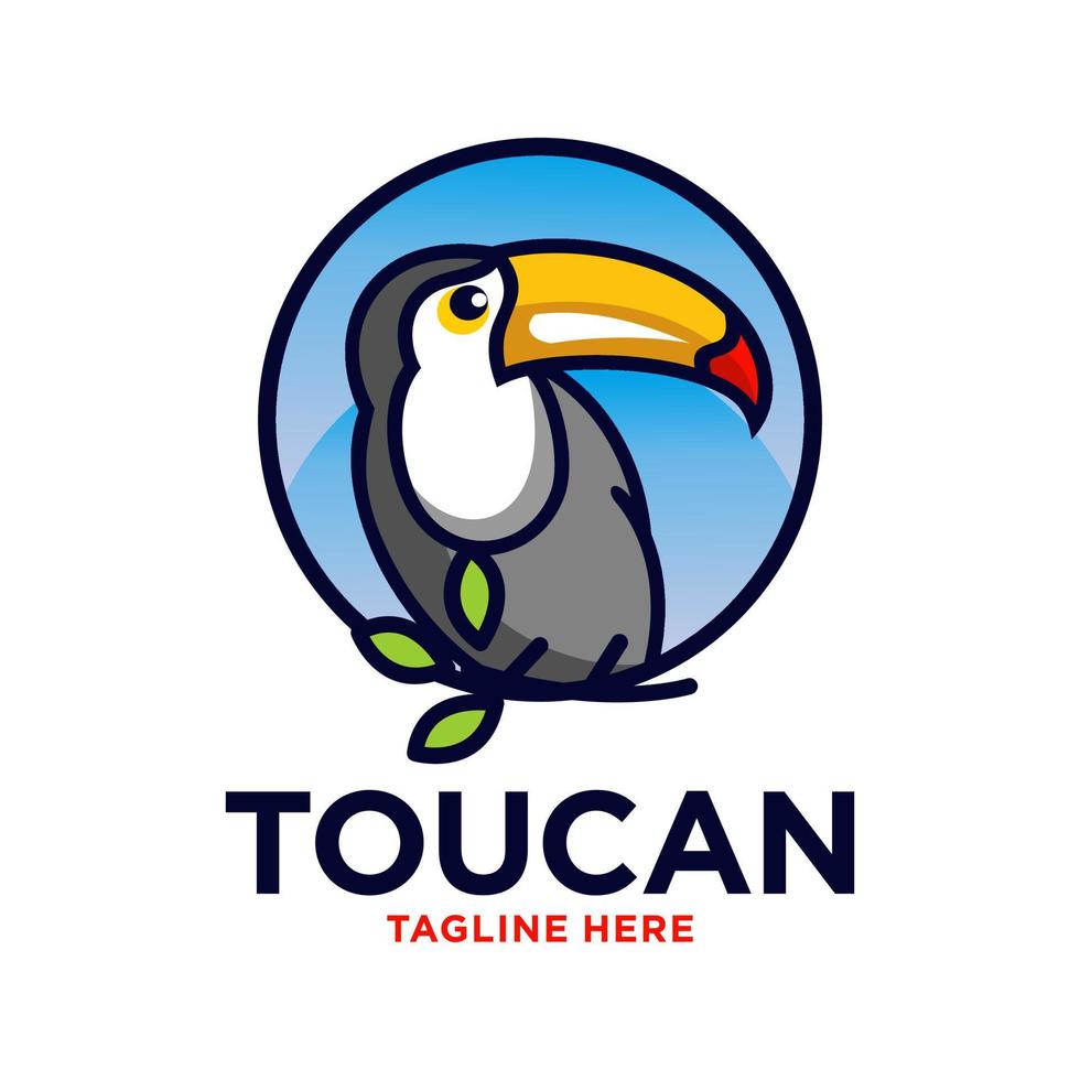 tropical toucan oiseau mascotte logo modèle vecteur