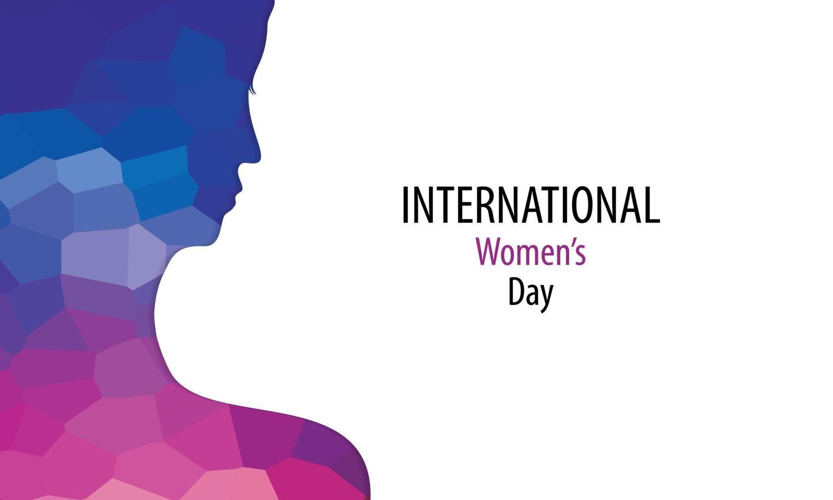 affiche de la journée internationale de la femme avec silhouette de femme vecteur