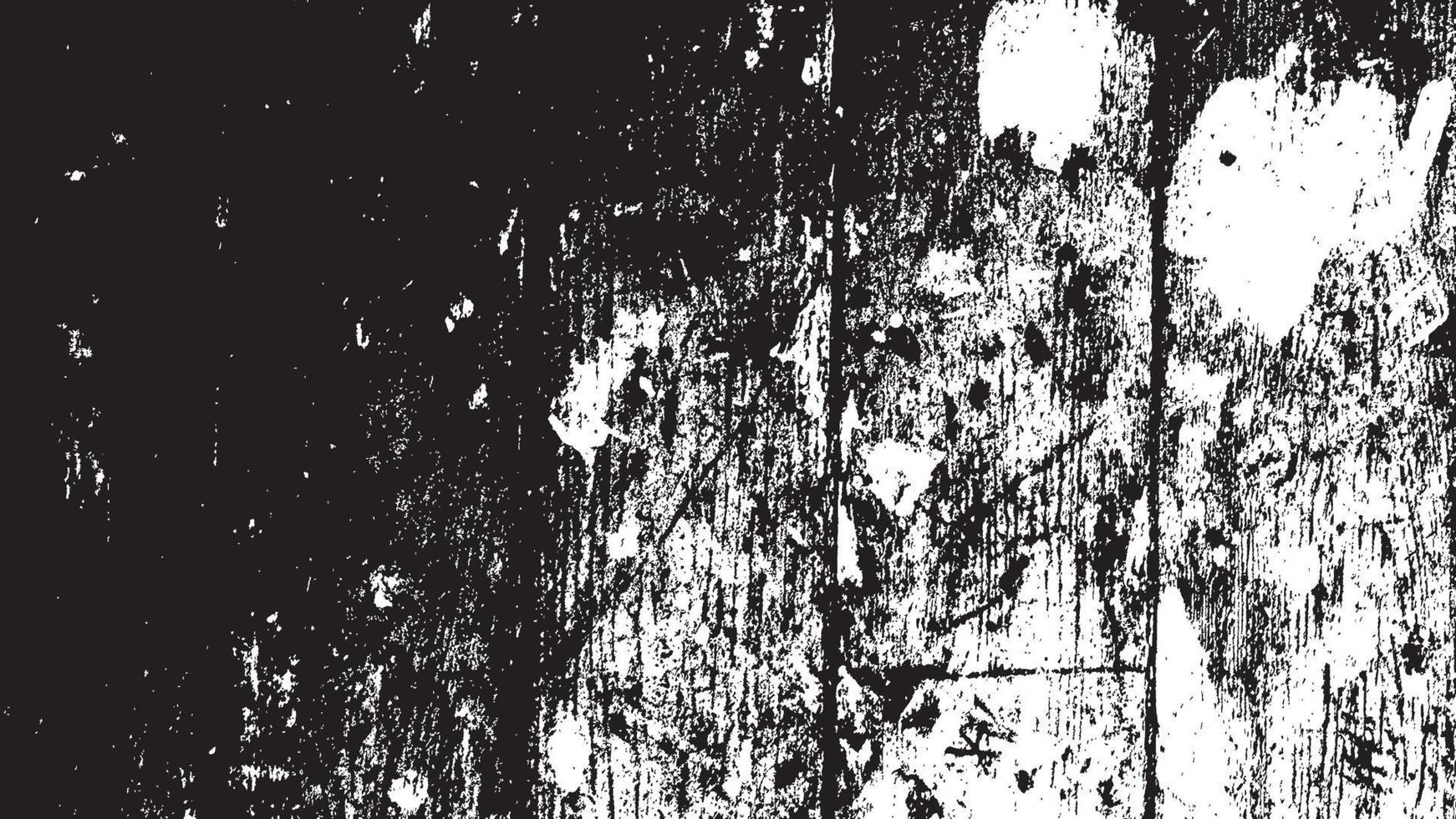 texture de superposition en détresse, arrière-plan grunge noir blanc abstrait, saleté en détresse vectorielle, texture de copeaux, fissures, rayures, éraflures, poussière, saleté. vecteur