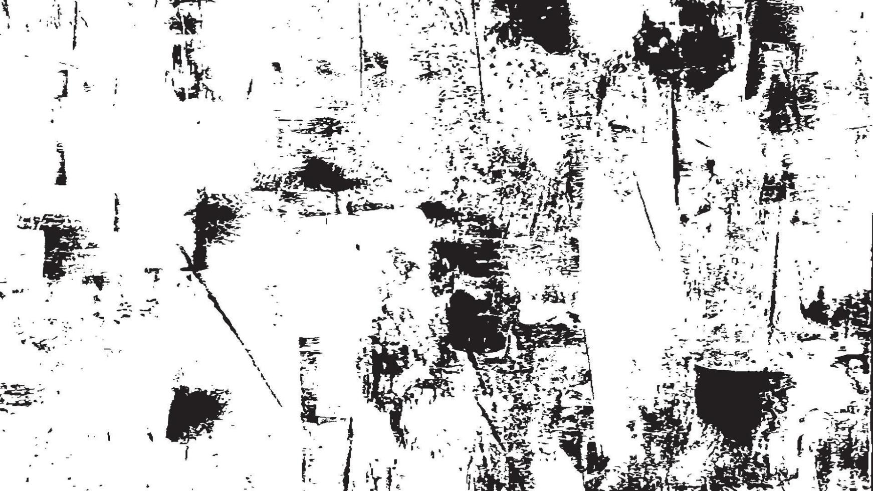 texture de superposition en détresse, arrière-plan grunge noir blanc abstrait, saleté en détresse vectorielle, texture de copeaux, fissures, rayures, éraflures, poussière, saleté. vecteur