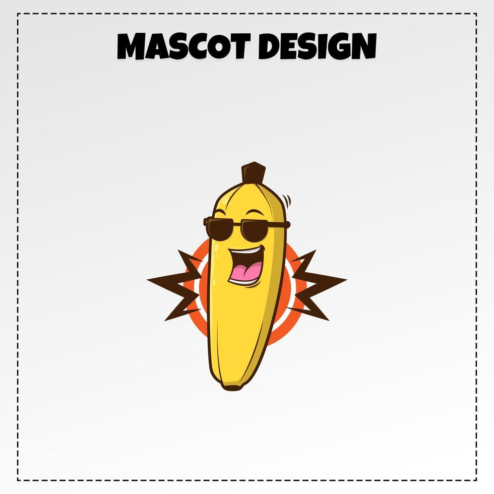 vecteur nourriture logo banane mascotte illustration vecteur conception