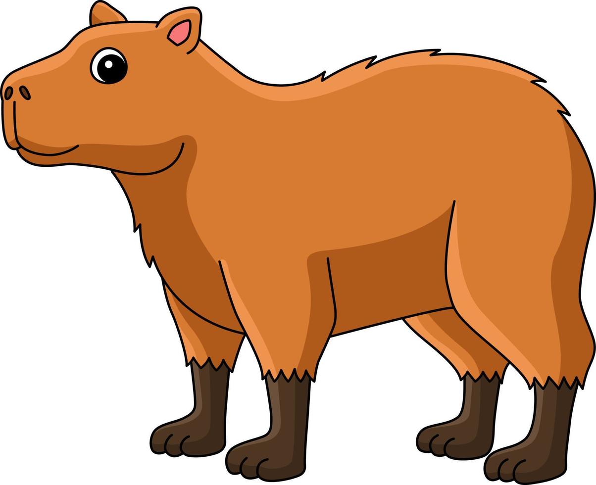 capybara animal dessin animé coloré clipart vecteur