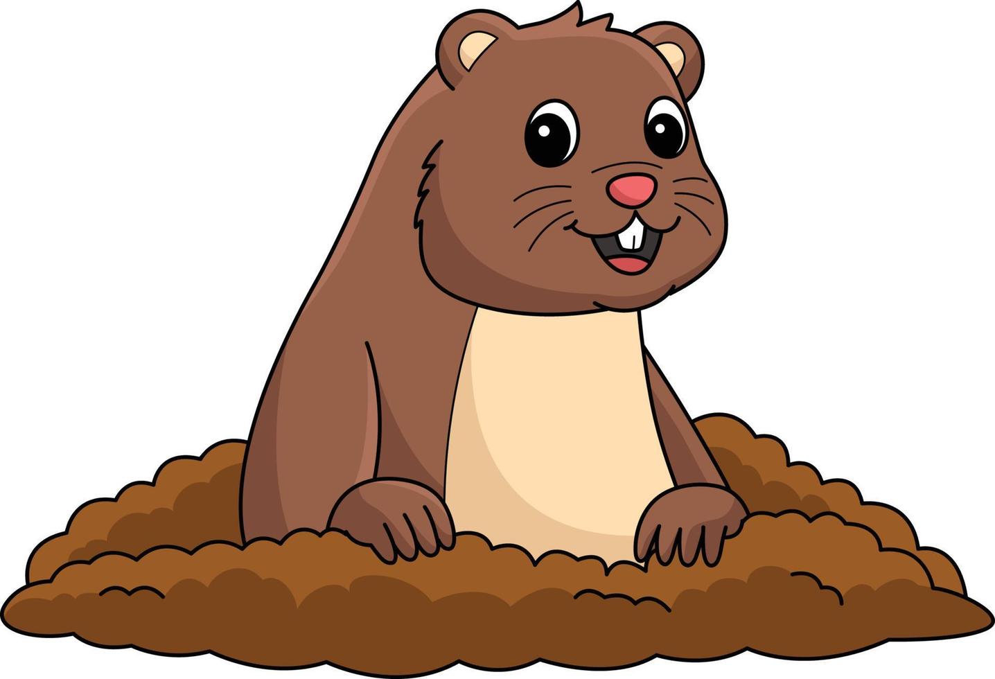 marmotte furtivement dessin animé coloré clipart vecteur