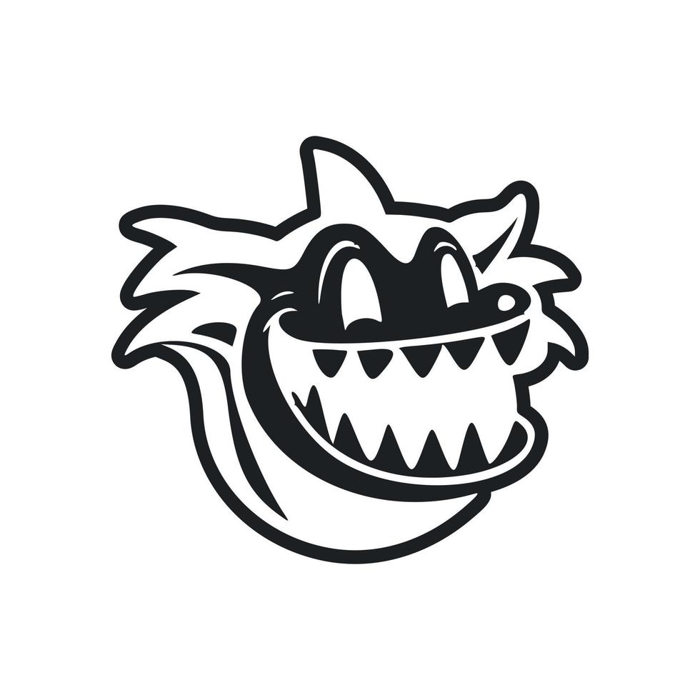 noir et blanc simple logo avec un esthétique de bonne humeur crocodile. vecteur