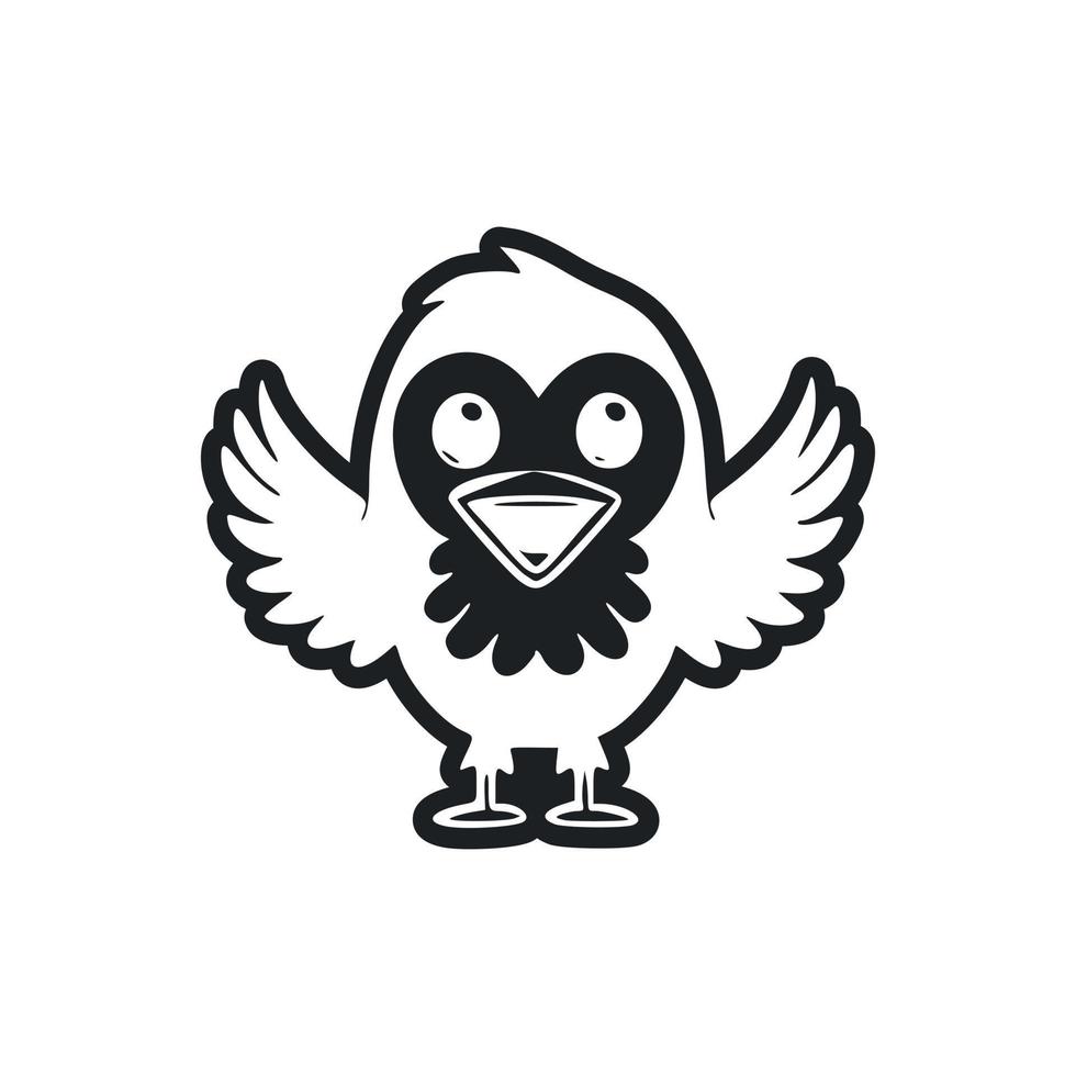 noir et blanc simple logo avec un esthétique et mignonne Aigle. vecteur