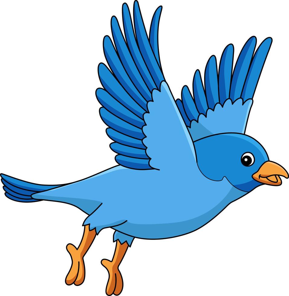 oiseau bleu animal dessin animé coloré clipart vecteur