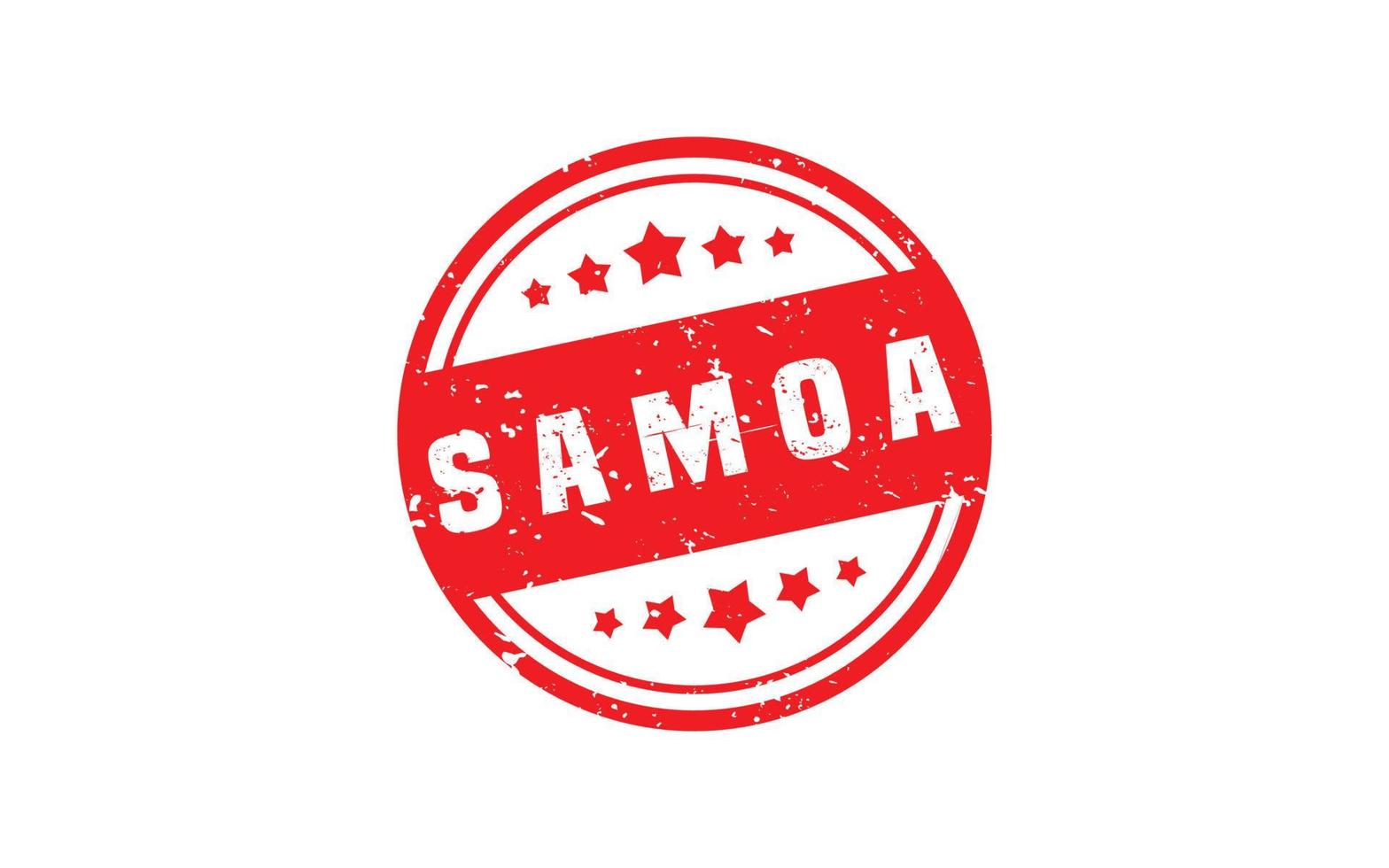 samoa timbre caoutchouc avec grunge style sur blanc Contexte vecteur