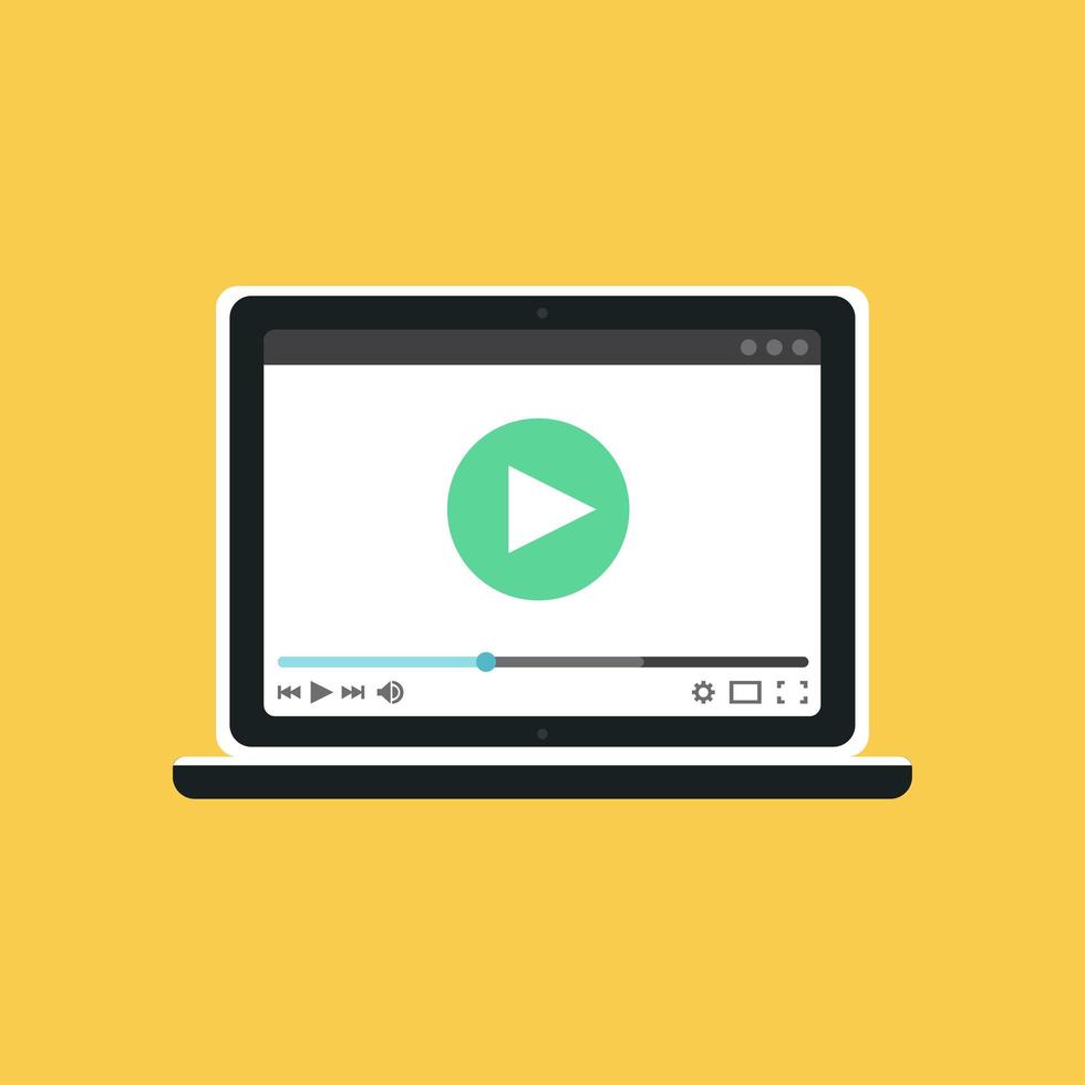 modèle Web de formulaire vidéo pour ordinateur portable vecteur