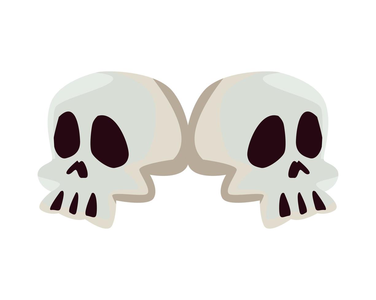 conception de vecteur icônes crânes isolés