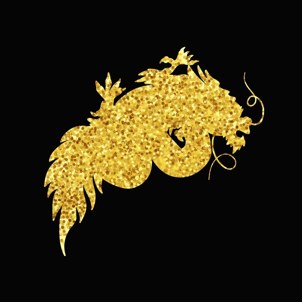 dragon d'or chinois vecteur