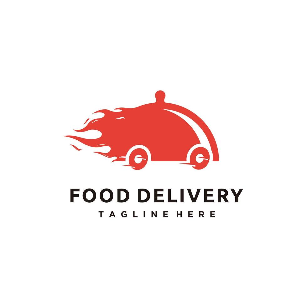 nourriture livraison restauration vite nourriture flamme logo icône vecteur